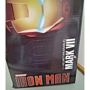 Iron Man Mark VII Headgear 1:1 Helmet LED Eyes Gold CG7248 Wearable New in Box